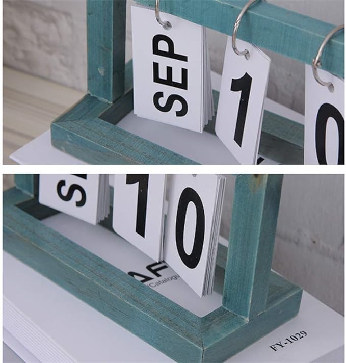 Wooden Vintage Perpetual Calendar – Home Desk Decor