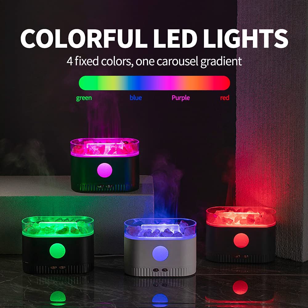 Flame Aroma Diffuser & Humidifier – LED Ambient Light