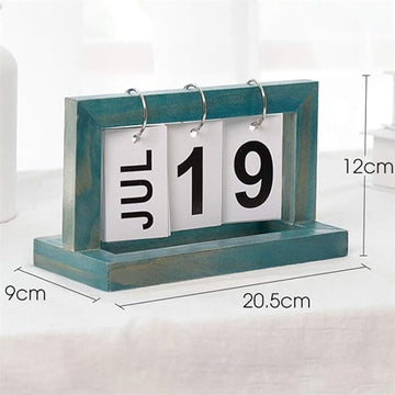 Wooden Vintage Perpetual Calendar – Home Desk Decor