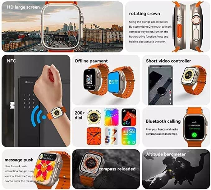 T800 Smartwatch 1.99-inch – Bluetooth Calling