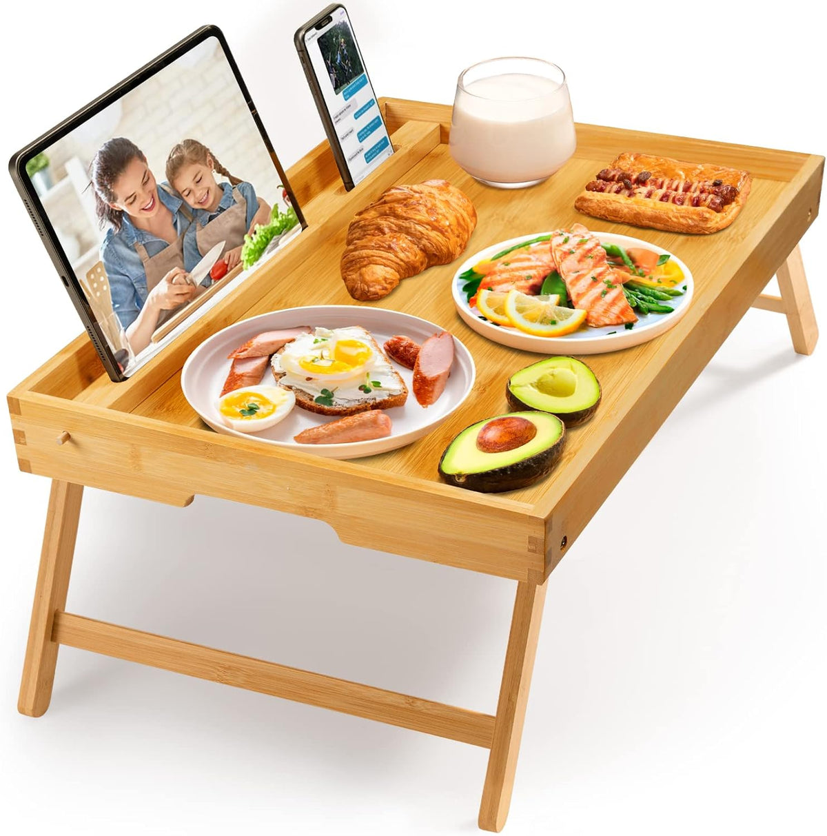Bamboo Bed Tray Table – Breakfast & Laptop Stand