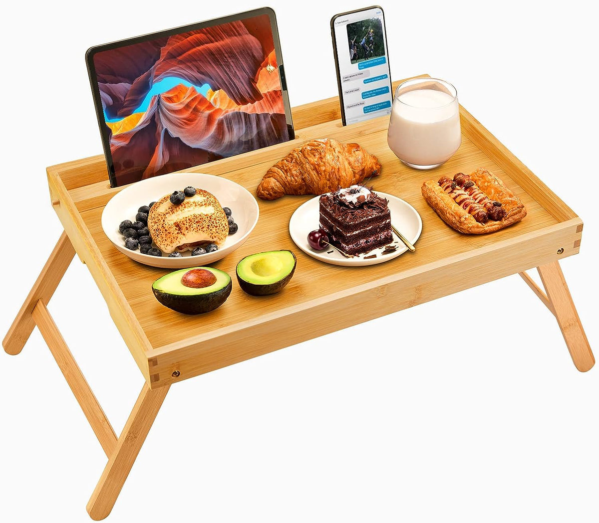 Bamboo Bed Tray Table – Breakfast & Laptop Stand
