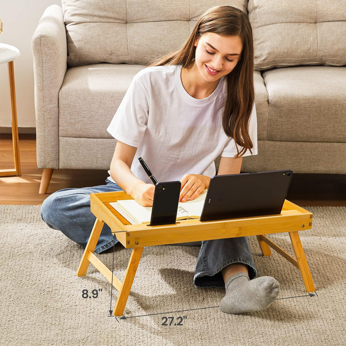 Bamboo Bed Tray Table – Breakfast & Laptop Stand