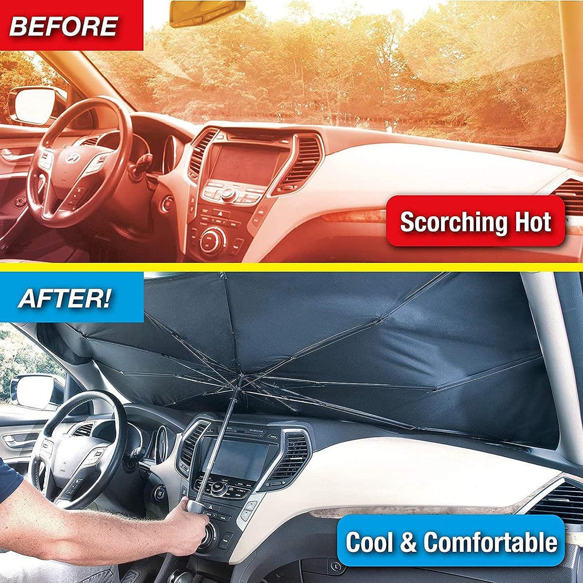 Car Windshield Sun Shade – Foldable Heat Protection