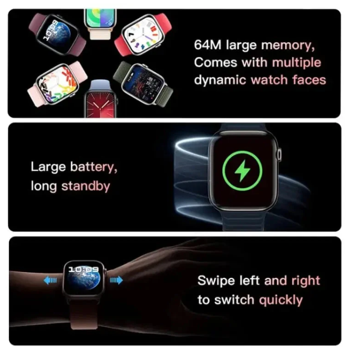 9 Pro Smart Watch – Large Display & Everyday Features
